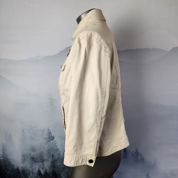 Dress Barn Collared Button Up Khaki Jacket | Women's Large - Picture 7 of 15